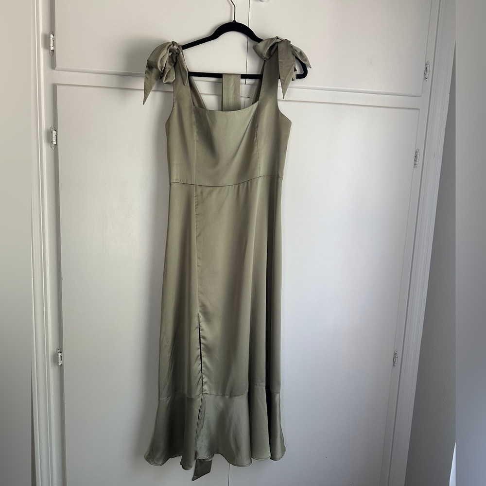 Show Me Your MuMu Olive Green Midi Dress - Picture 1 of 4